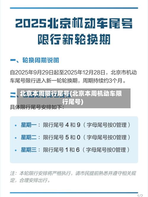 北京本周限行尾号(北京本周机动车限行尾号)-第3张图片