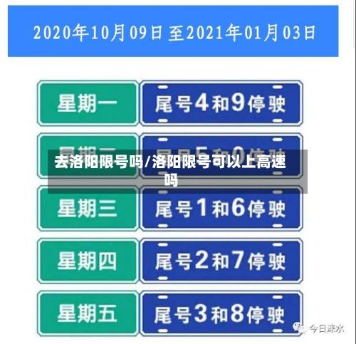 去洛阳限号吗/洛阳限号可以上高速吗
