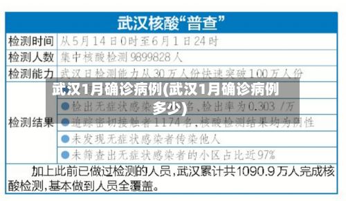 武汉1月确诊病例(武汉1月确诊病例多少)