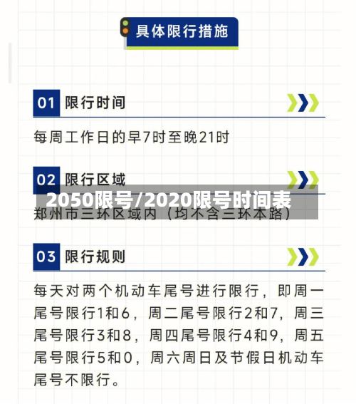 2050限号/2020限号时间表