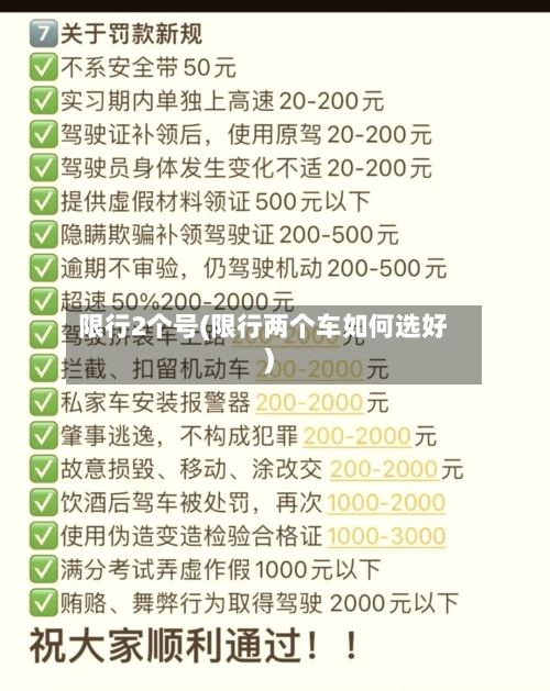 限行2个号(限行两个车如何选好)-第2张图片