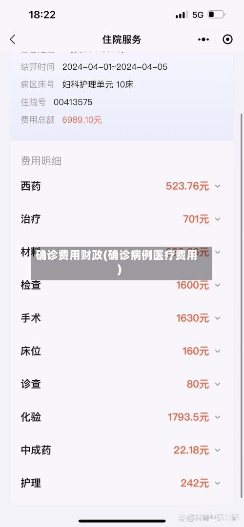 确诊费用财政(确诊病例医疗费用)