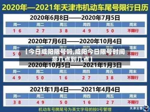 【今日咸阳限号吗,咸阳今日限号时间是几点到几点】