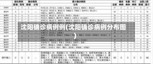 沈阳确诊病例例(沈阳确诊病例分布图)