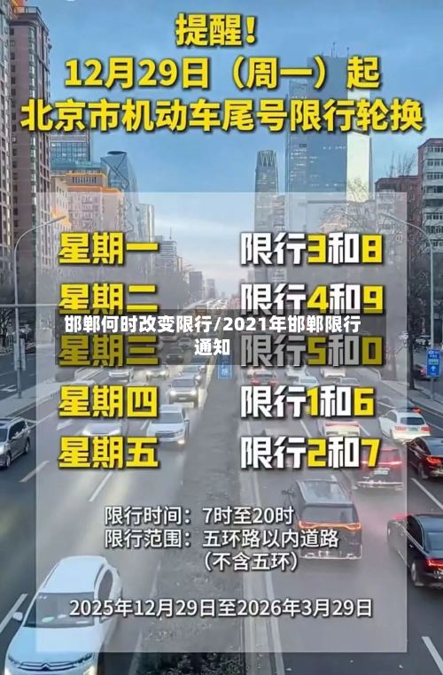 邯郸何时改变限行/2021年邯郸限行通知