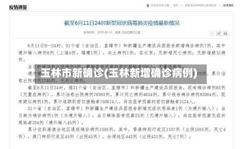 玉林市新确诊(玉林新增确诊病例)