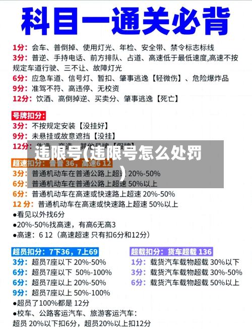 违限号(违限号怎么处罚)