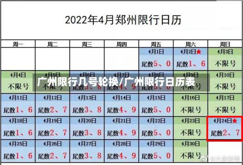 广州限行几号轮换/广州限行日历表-第2张图片