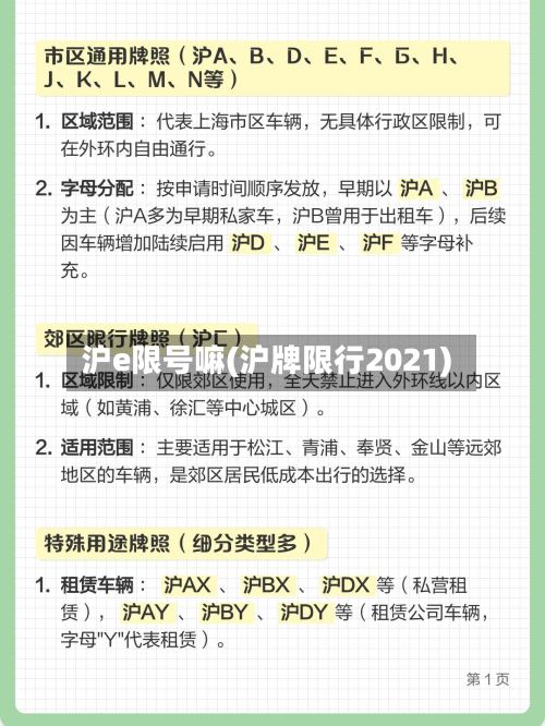 沪e限号嘛(沪牌限行2021)-第2张图片