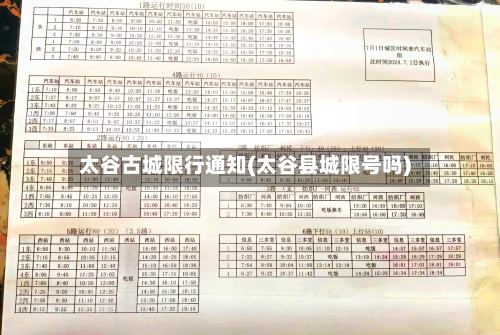 太谷古城限行通知(太谷县城限号吗)