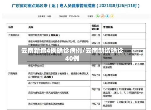 云南新增4例确诊病例/云南新增确诊40例
